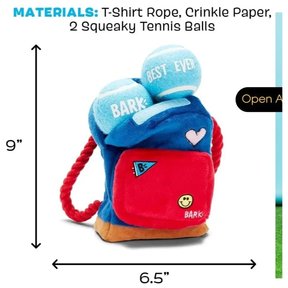 Bark box Dog Toy Janspup Tennis Balls 2 In‎ 1 Interactive Rip Reveal Dog Toy NWT